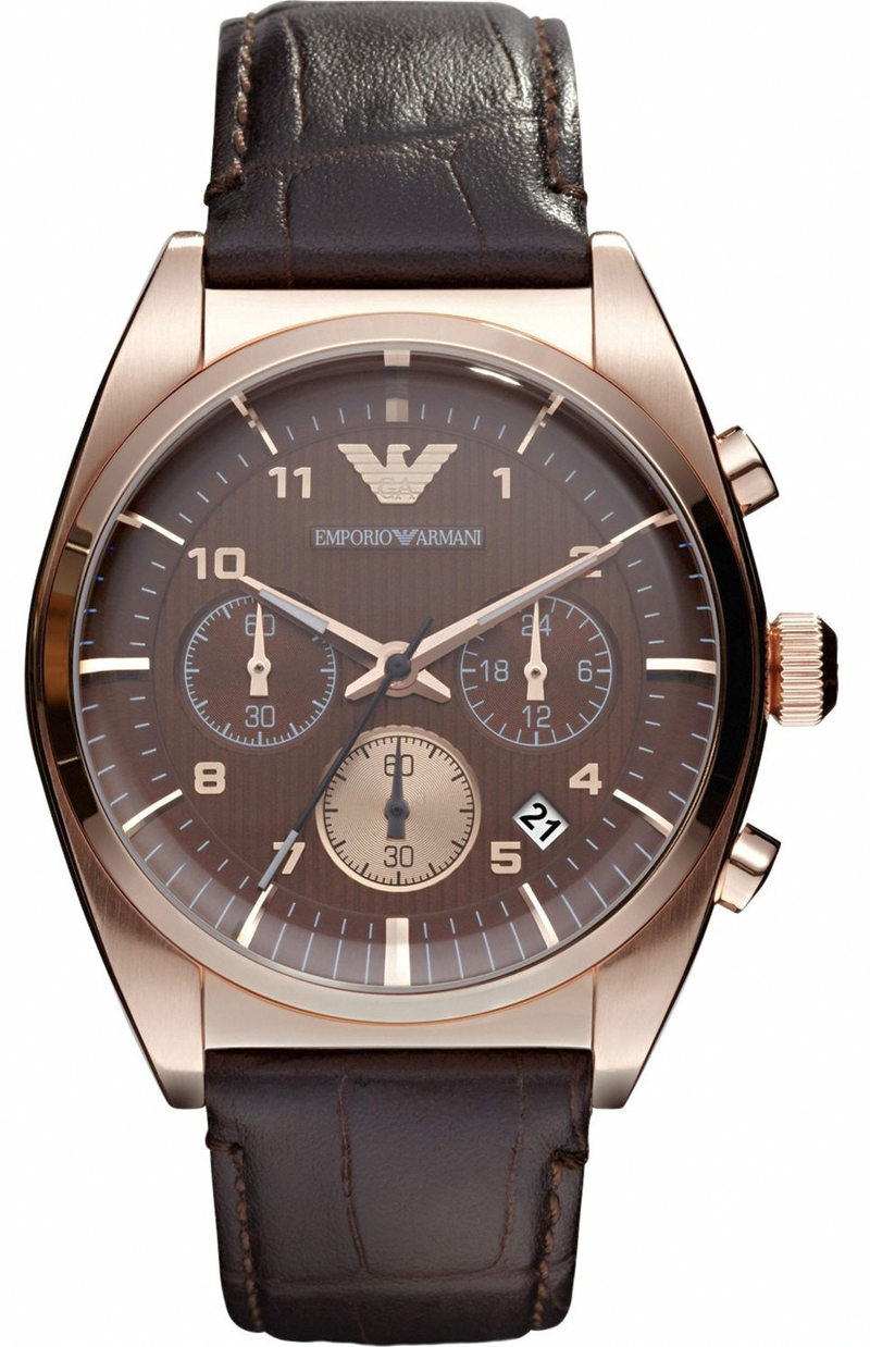 AAA 1:1 Replica Emporio-Armani Mens Watches Brown Dial Quartz 42.5MM AR0371 Watch