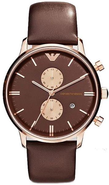 AAA 1:1 Replica Emporio-Armani-Classic Mens Watches Brown Dial Quartz 40MM AR0387 Watch