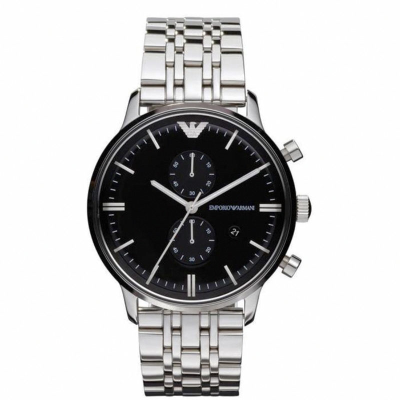 AAA 1:1 Replica Emporio-Armani-Classic Mens Watches Black Dial Quartz 50MM AR0389 Watch