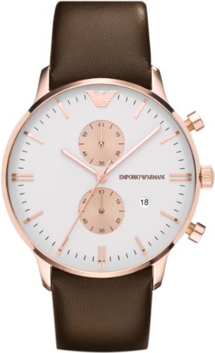 AAA 1:1 Replica Emporio-Armani-Classic Mens Watches White Dial Quartz 50MM AR0398 Watch