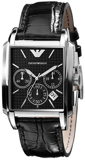 AAA 1:1 Replica Emporio-Armani-Classic Mens Watches Black Dial Quartz 35MM AR0478 Watch