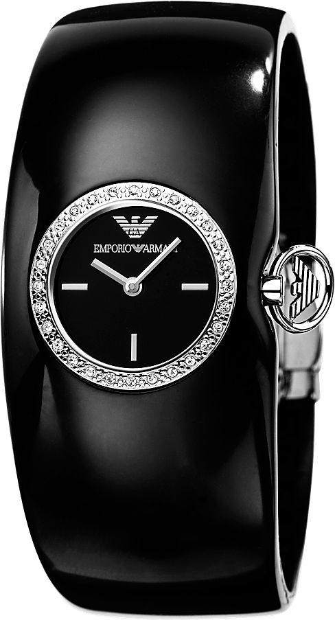 AAA 1:1 Replica Emporio-Armani Ladies Watches Black Dial Quartz AR0739 Watch