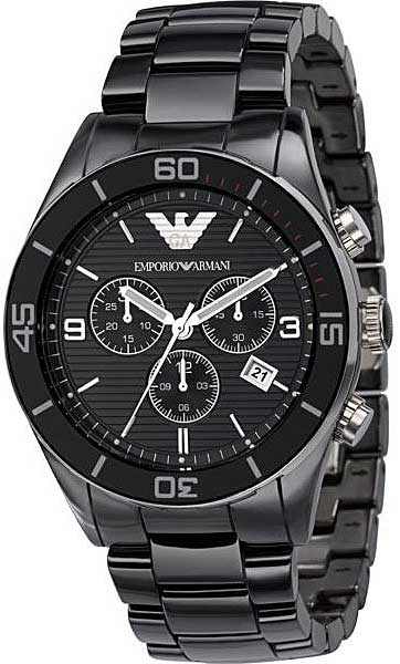 AAA 1:1 Replica Emporio-Armani-Ceramica Mens Watches Black Dial Quartz 42MM AR1421 Watch