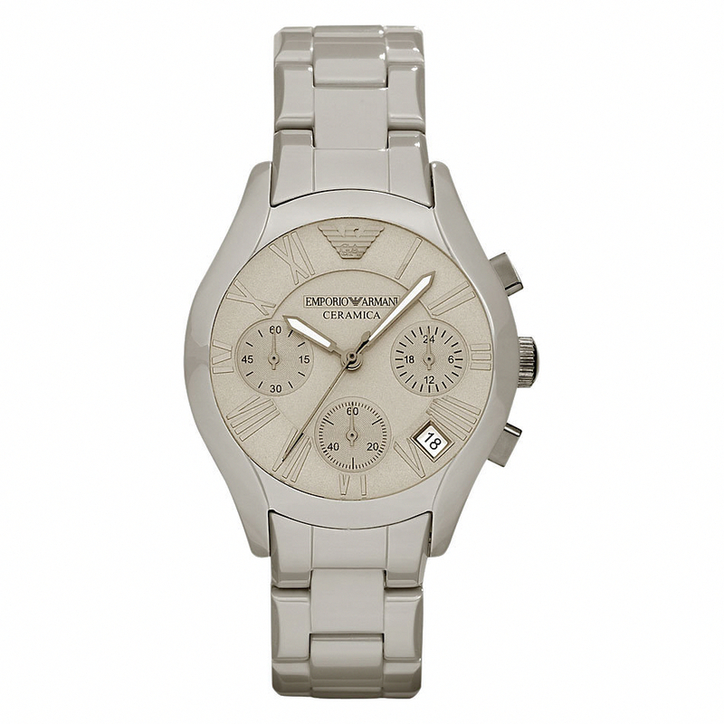 AAA 1:1 Replica Emporio-Armani-Ceramica Ladies Watches Gray Dial Quartz 53MM AR1460 Watch
