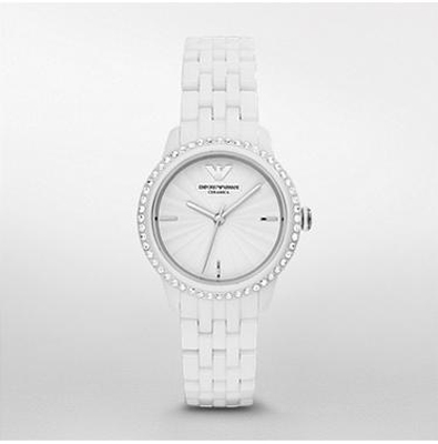 AAA 1:1 Replica Emporio-Armani-Ceramica Ladies Watches White Dial Quartz 33MM AR1477 Watch