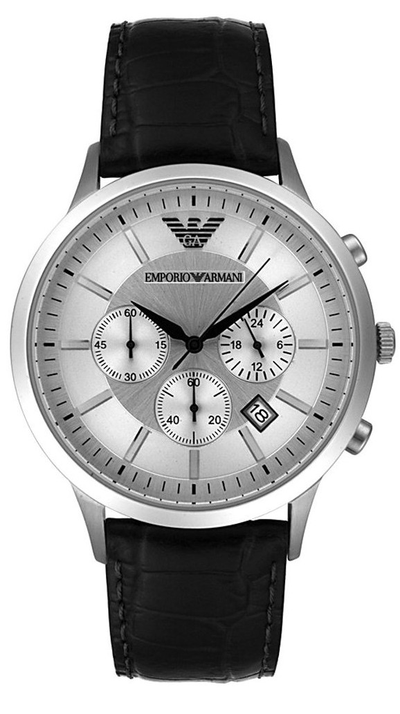 AAA 1:1 Replica Emporio-Armani Mens Watches Silver Dial Quartz 43MM AR2432 Watch