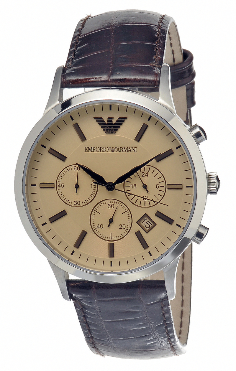 AAA 1:1 Replica Emporio-Armani Mens Watches Beige Dial Quartz 43MM AR2433 Watch