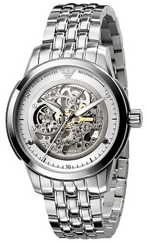 AAA 1:1 Replica Emporio-Armani-Meccanico Mens Watches Silver Dial Automatic 43.5MM AR4626 Watch