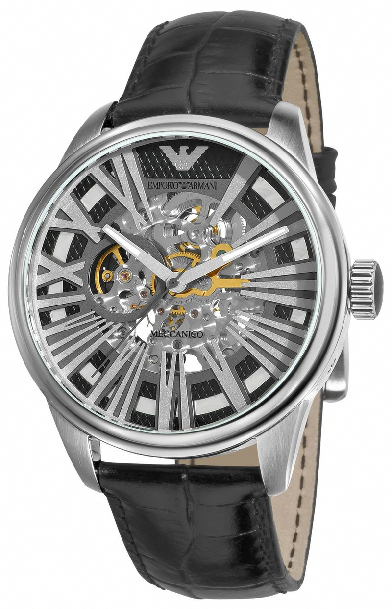 AAA 1:1 Replica Emporio-Armani Mens Watches Skeletal Dial Automatic Self-wind 43.5MM AR4629 Watch