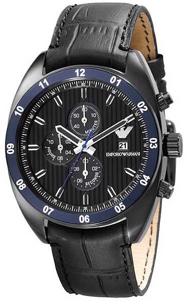 AAA 1:1 Replica Emporio-Armani-Sport Mens Watches Black Dial Quartz 43MM AR5916 Watch