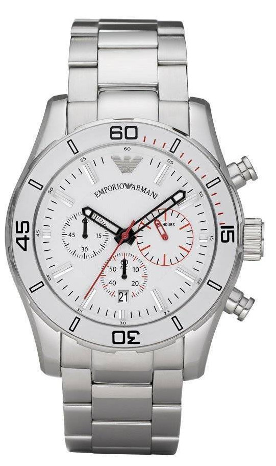 AAA 1:1 Replica Emporio-Armani Mens Watches White Dial Quartz 45MM AR5932 Watch