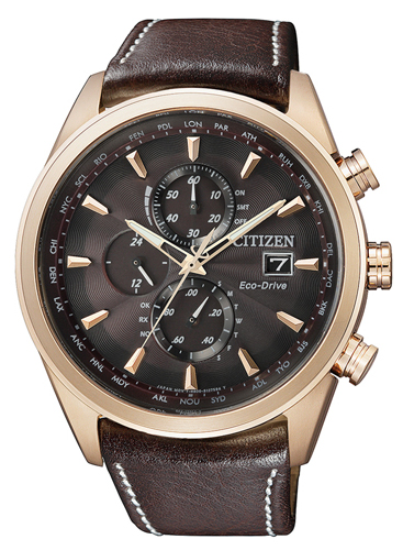 AAA 1:1 Replica Citizen-Eco-drive Mens Watches Brown Dial Eco Drive 43MM AT8019-02W Watch
