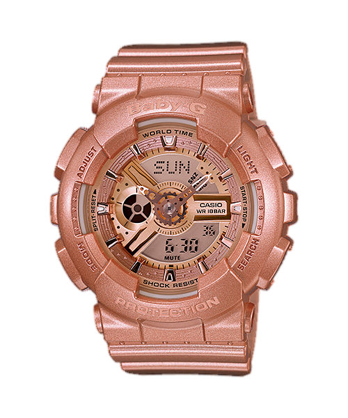 AAA 1:1 Replica Casio-Baby-g Ladies Watches Rose Gold Dial Quartz 46.3 x 43.4MM BA-111-4A Watch