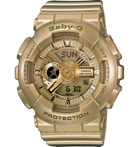 AAA 1:1 Replica Casio-Baby-g Ladies Watches Gold Dial Quartz 46.3 x 43.4MM BA-111-9A Watch