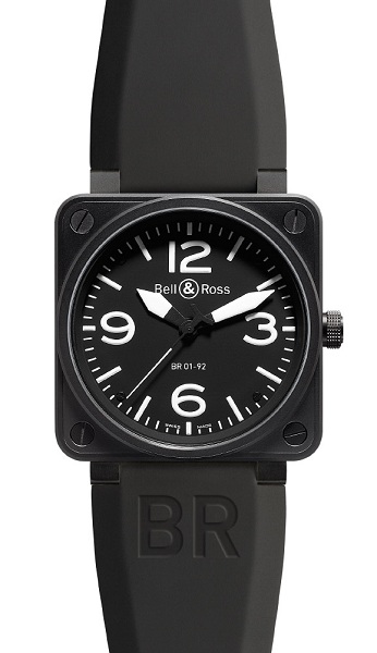 AAA 1:1 Replica Bell-Ross-Aviation Mens Watches Black Dial Automatic 46MM BR01-92-Carbon Watch