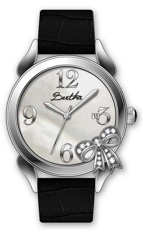 AAA 1:1 Replica Bertha-Bow Ladies Watches Silver Dial Quartz BR2102 Watch