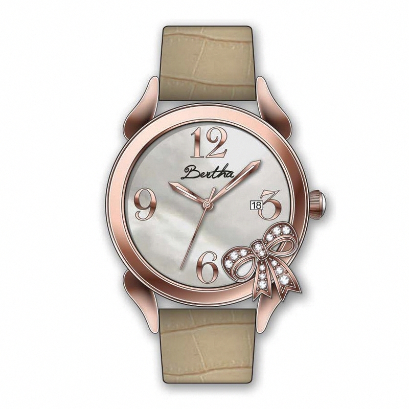 AAA 1:1 Replica Bertha-Bow Ladies Watches Silver Dial Quartz BR2106 Watch