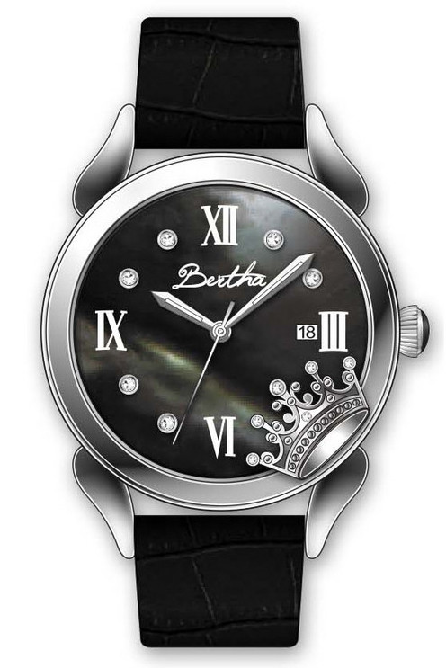 AAA 1:1 Replica Bertha-Queen Ladies Watches Black Dial Quartz BR2406 Watch