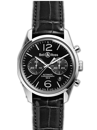 AAA 1:1 Replica Bell-Ross-Vintage Mens Watches Black Dial Automatic 41MM BR-126-OFFICER-BLACK Watch