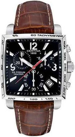 AAA 1:1 Replica Certina-DS-Podium-Square Mens Watches Black Dial Quartz 37.7MM C001.517.16.057.01 Watch