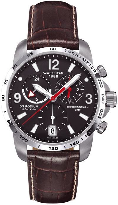 AAA 1:1 Replica Certina-DS-Podium-GMT Mens Watches Black Dial Quartz 42MM C001.639.16.057.00 Watch
