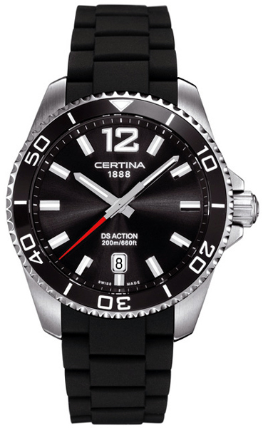 AAA 1:1 Replica Certina-DS-Action Mens Watches Black Dial Swiss Quartz 42.5MM C013.410.17.057.00 Watch