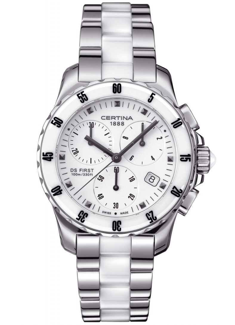 AAA 1:1 Replica Certina-DS-First-Lady-Ceramic-Series Ladies Watches White Dial Quartz 34.8MM C014.217.11.011.01 Watch