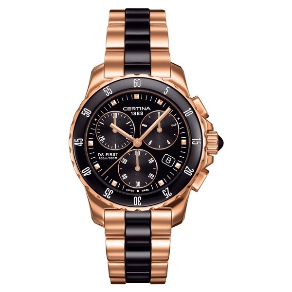AAA 1:1 Replica Certina-DS-First-Lady-Ceramic-Series Ladies Watches Black Dial Quartz 34.8MM C014.217.33.051.00 Watch