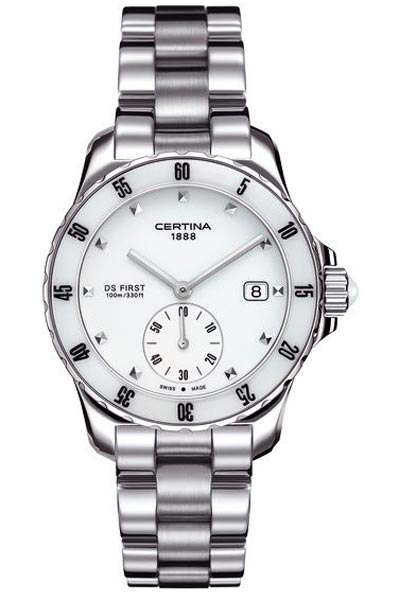 AAA 1:1 Replica Certina-DS-First-Lady-Ceramic-Series Ladies Watches White Dial Quartz 34.8MM C014.235.11.011.00 Watch