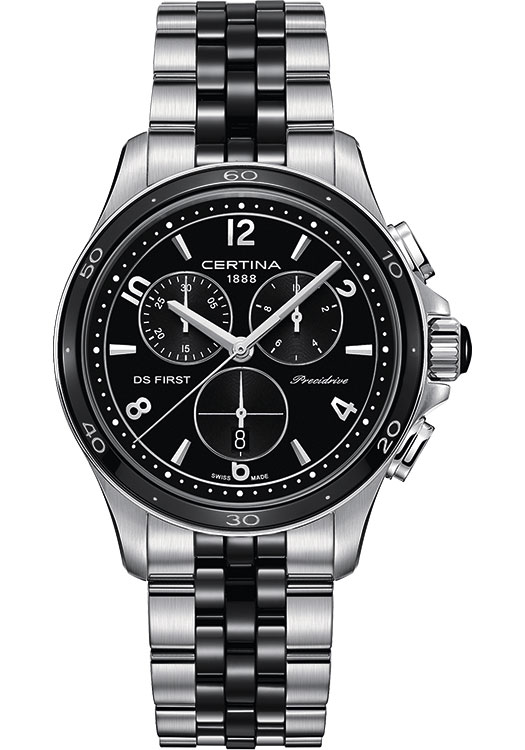 AAA 1:1 Replica Certina-Ds-First-Lady-Ceramic-Series Ladies Watches Black Dial Quartz 38MM C030.217.11.057.00 Watch