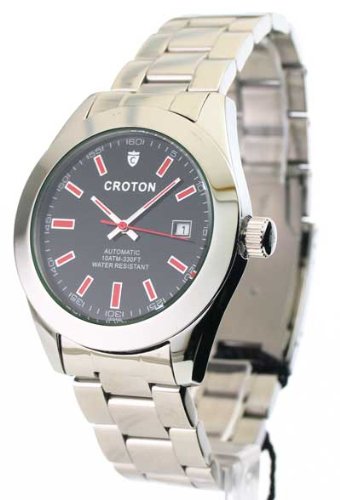 AAA 1:1 Replica Croton Mens Watches Black Dial Japanese Quartz 38MM CA301179SSBK Watch