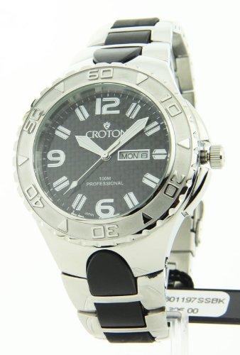 AAA 1:1 Replica Croton Mens Watches Black Dial Japanese Quartz CA301197SSBK Watch