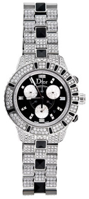 AAA 1:1 Replica Christian-Dior-Christal Ladies Watches Black Dial Quartz DiamondsMM CD11431HM001 Watch