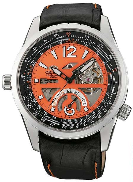 AAA 1:1 Replica Orient-Power-Reserve Mens Watches Orange Dial Automatic CFT00002M Watch