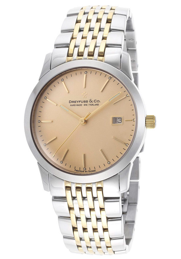 AAA 1:1 Replica Dreyfuss-Co Mens Watches Beige Dial Quartz 35MM DGB00005/03 Watch