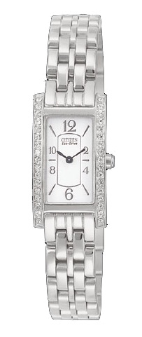 AAA 1:1 Replica Citizen-Eco-Drive Ladies Watches White Dial Eco Drive 15MM EG2025-75A Watch