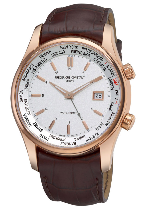 AAA 1:1 Replica Frederique-Constant-rldtimer Mens Watches White Dial Quartz 43MM FC-255V6B4 Watch