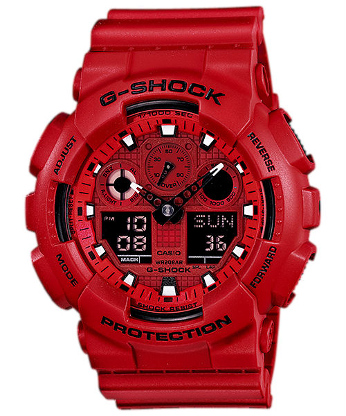 AAA 1:1 Replica Casio-G-shock Mens Watches Red Dial Quartz 55 x 51.2MM GA-100C-4A Watch