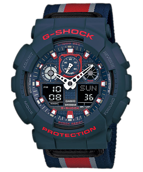 AAA 1:1 Replica Casio-G-shock Mens Watches Blue Dial Quartz 51.2MM GA-100MC-2A Watch