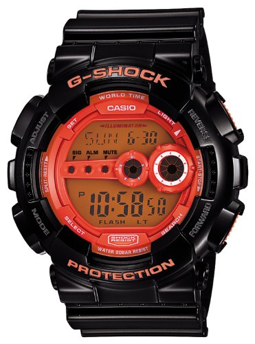 AAA 1:1 Replica Casio-G-shock Mens Watches Orange Dial Quartz 55MM GD-100HC-1JF Watch