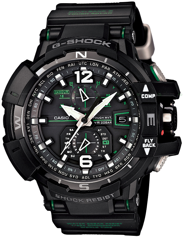AAA 1:1 Replica Casio-G-shock Mens Watches Black Dial Solar 48.4MM GW-A1100-1A3 Watch