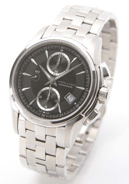 AAA 1:1 Replica Hamilton-Jazzmaster-Auto-Chrono Mens Watches Black Dial Automatic Chronograph H32616133 Watch