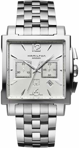 AAA 1:1 Replica Hamilton-Jazzmaster-Square-Auto-Chrono Mens Watches Silver Dial Automatic Chronograph H32666155 Watch