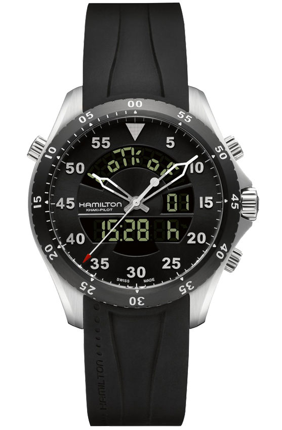 AAA 1:1 Replica Hamilton-Khaki-Aviation Mens Watches Black Dial Quartz 40MM H64554331 Watch