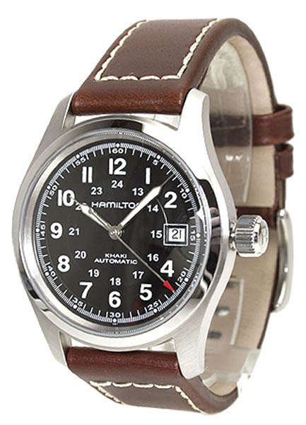 AAA 1:1 Replica Hamilton-Khaki-Field-Auto-38mm Mens Watches Black Dial Automatic H70455533 Watch