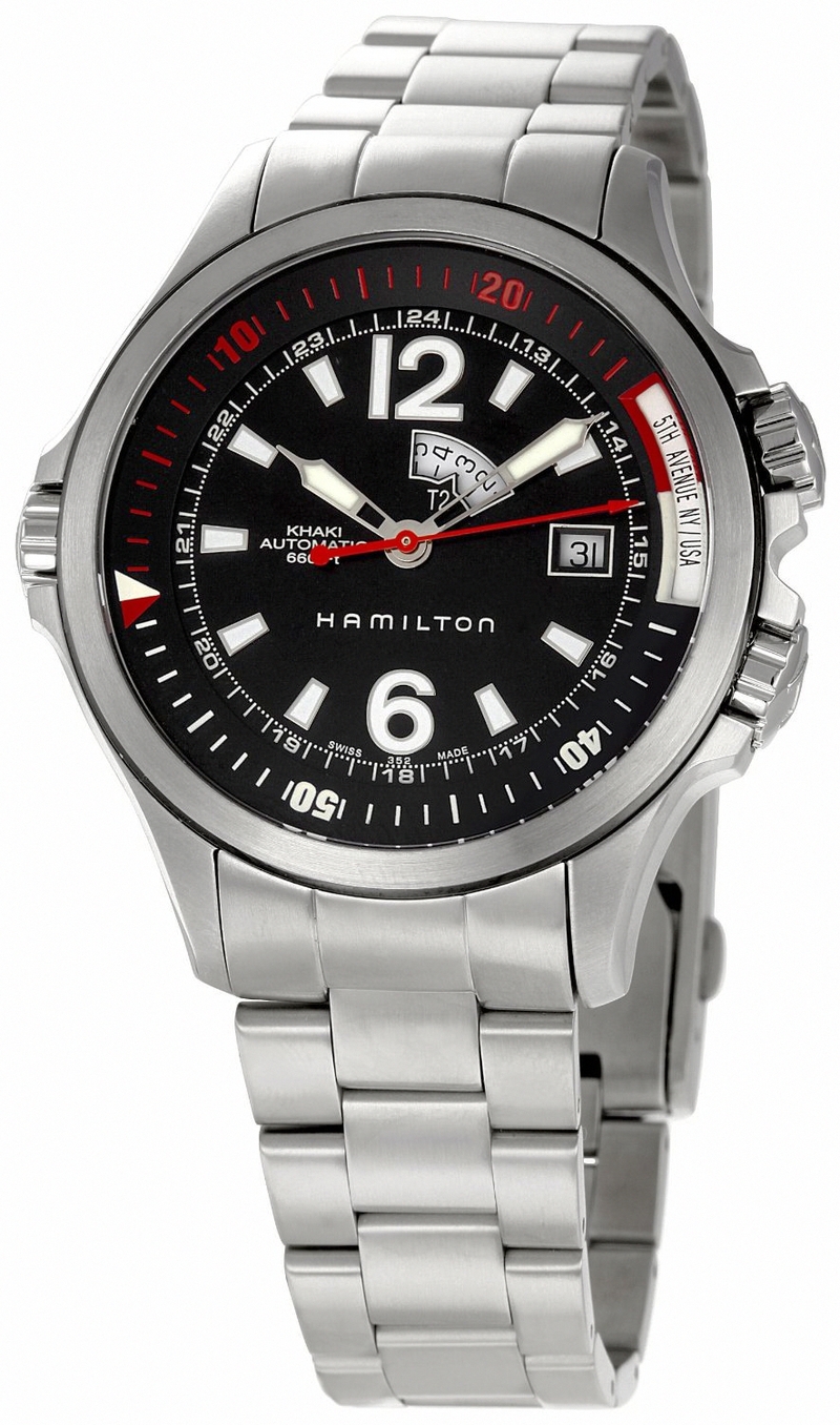 AAA 1:1 Replica Hamilton Mens Watches Black Dial Automatic Self-wind 42MM H77555135 Watch