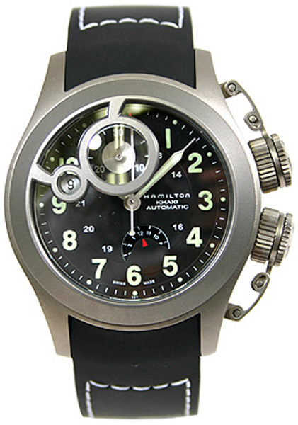AAA 1:1 Replica Hamilton-Khaki-Navy-Frogman-Auto-Chrono Mens Watches Black Dial Automatic Chronograph H77746333 Watch