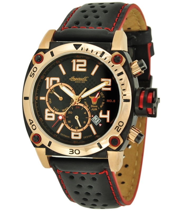 AAA 1:1 Replica Ingersoll-Bison-No-8 Mens Watches Black Dial Automatic 44MM IN2806RBK Watch