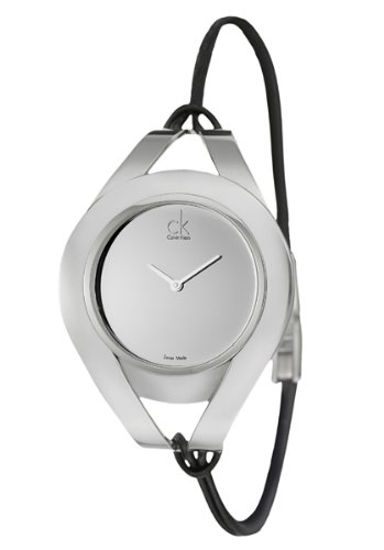 AAA 1:1 Replica Calvin-Klein Ladies Watches Curved slim polished silver-tone stainless steel Dial Swiss quartz K1B33108 Watch