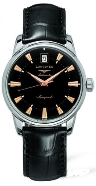 AAA 1:1 Replica Longines-Heritage-Collection Mens Watches Black Dial Automatic 35MM L1.611.4.52.4 Watch